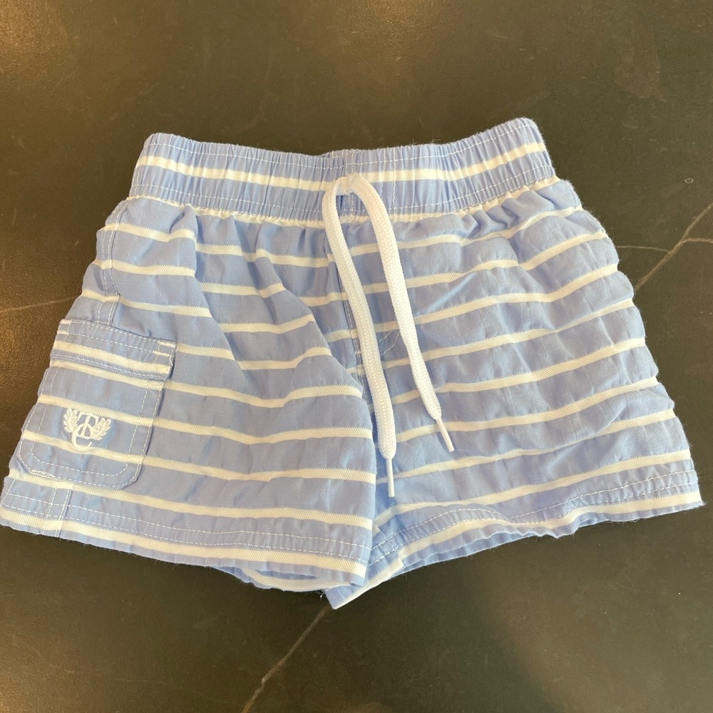 Tartine Et Chocolate blue stripe swim trunks size 12M